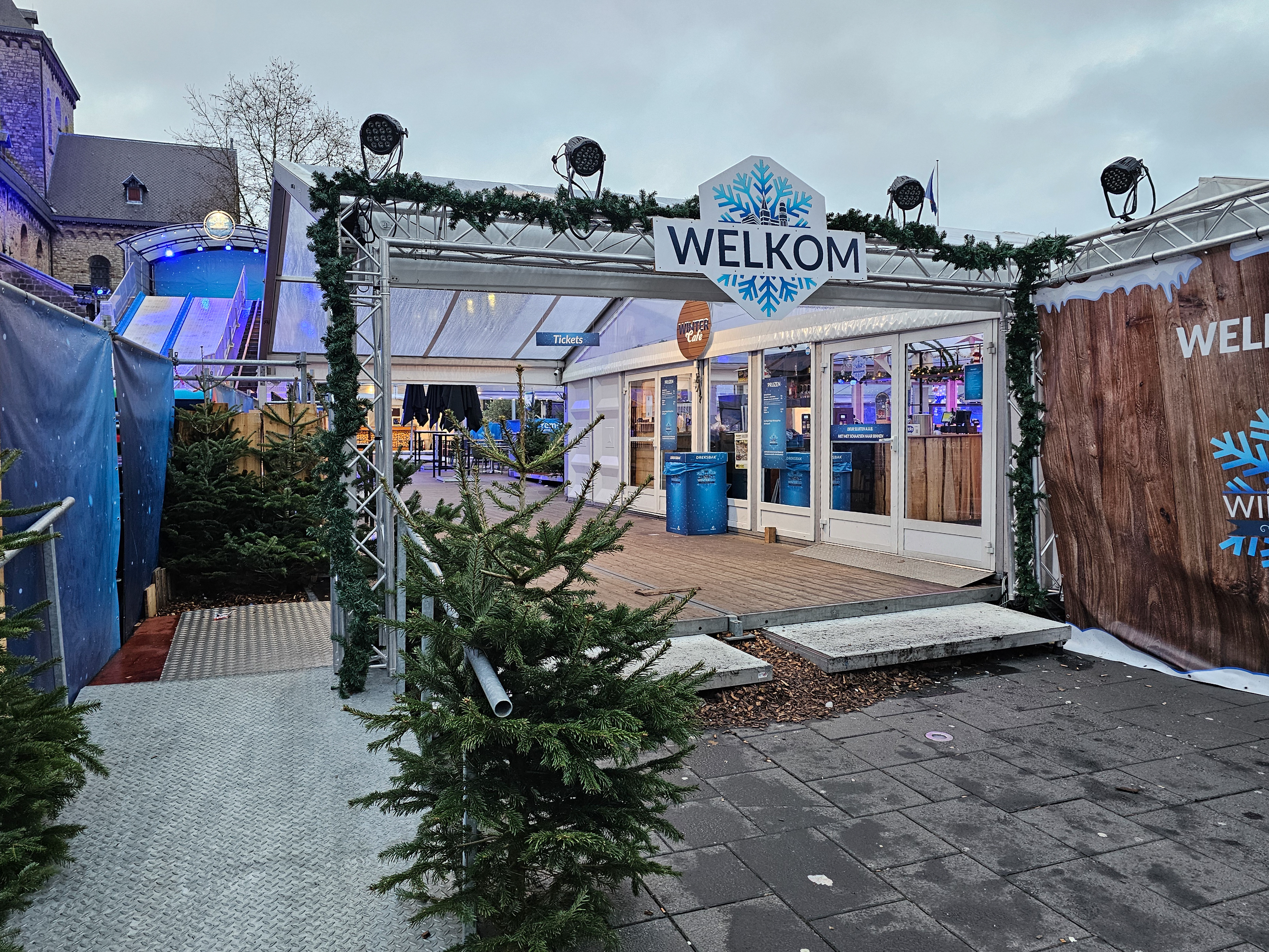 Photo showing Christmas Tree as Entry to Ice Rink in Heerlen