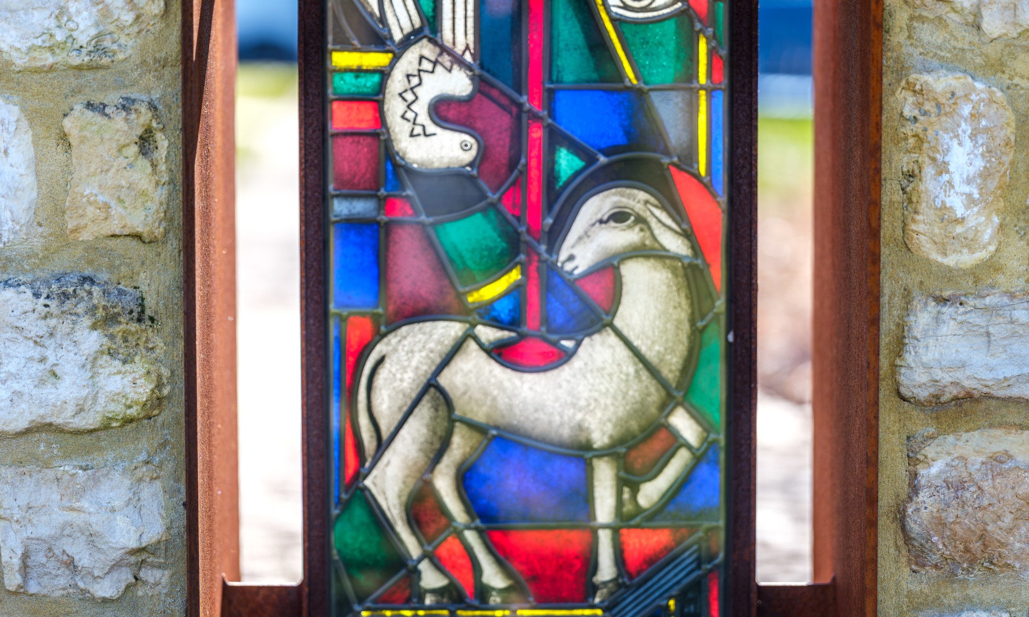 Stained Glass as Part of the Monument for the former Alter in the highest Church in the Netherlands located in Huls until a few years ago